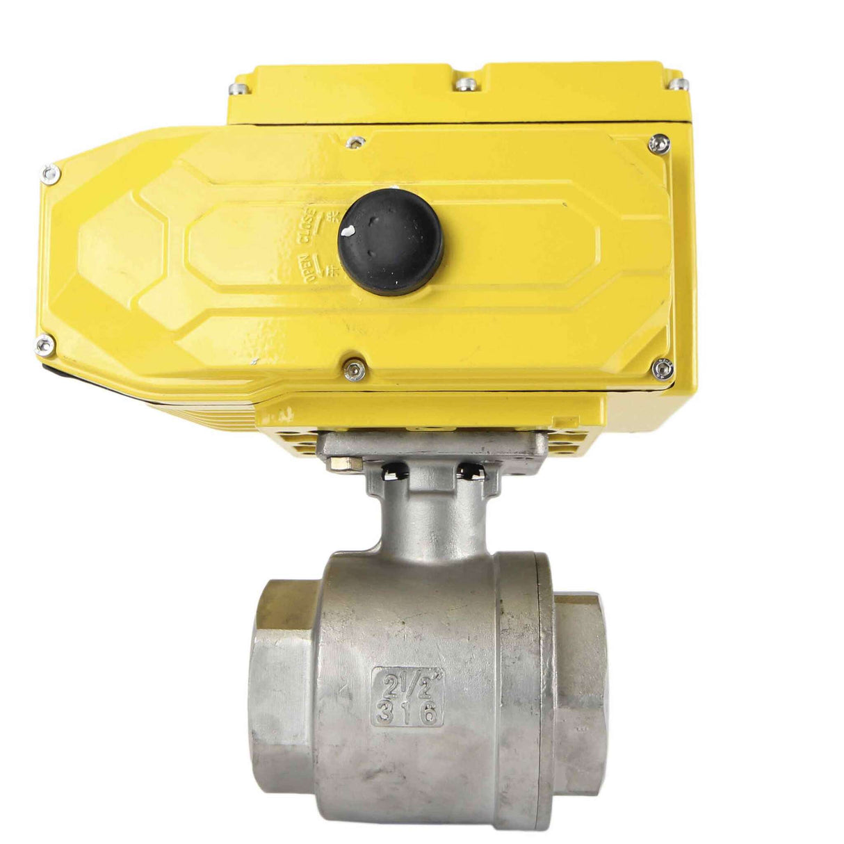 Stainless steel ball valve Elephant BVMP.316.230-ISO PSI914, body material - stainless steel AISI 316, ball material - stainless steel AISI 316, seal - PTFE, threaded, quarter-turn electric actuator Elephant-110/220В