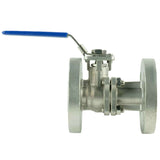 Stainless steel ball valve Elephant BV3232P(2pc)-FP-F-ISO-H full port, flanged connection Class 150/300, with ISO 5211 mounting pad and handle