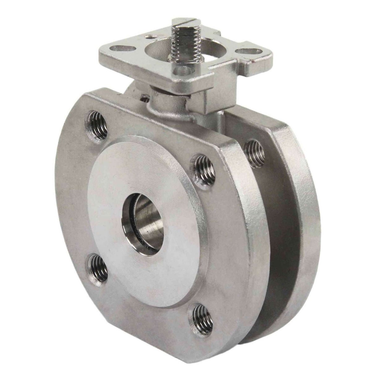 Stainless steel ball valve Elephant BV.CF.Fp.316.200 290 psi, full port, compact flanged connection Class 150, with ISO 5211 mounting pad and bare stem