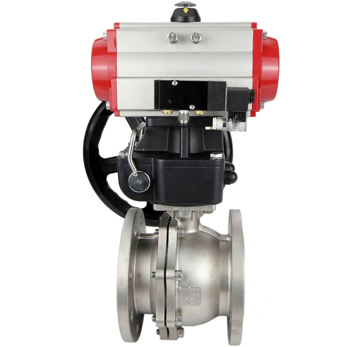 Stainless steel ball valve Elephant kchfp-elephant-sa-hdm-4m310-24v, body material - stainless steel AISI 316, ball material - stainless steel AISI 316, seal - PTFE, pneumatic actuator operated