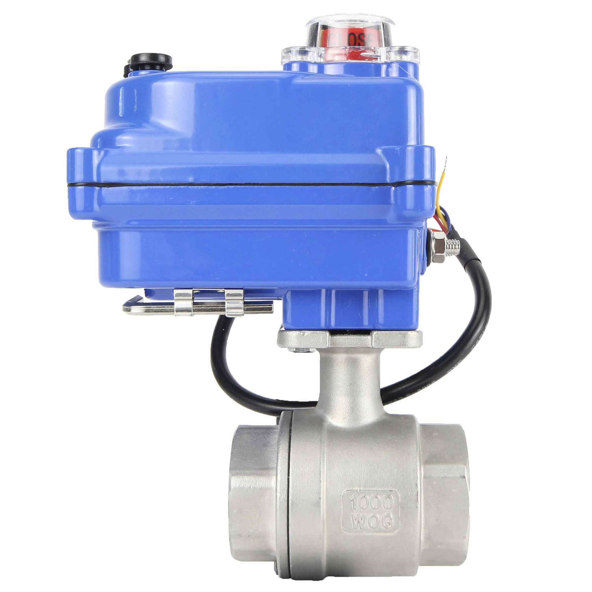 Stainless steel ball valve Elephant BVMP.316.230-ISO PSI914 SS316 threaded, quarter-turn electric actuator Elephant 003 blue 220 V