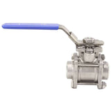 Stainless steel ball valve Elephant BV3232P(3pc)-FP-W-ISO-H full port, for welding, with ISO 5211 mounting pad and handle