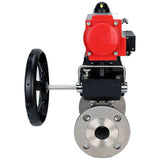 Stainless steel ball valve Elephant ksfpt-304-180-da-4m310-24v-hdm, body material - stainless steel AISI 304, ball material - stainless steel AISI 304, seal - PTFE, pneumatic actuator operated