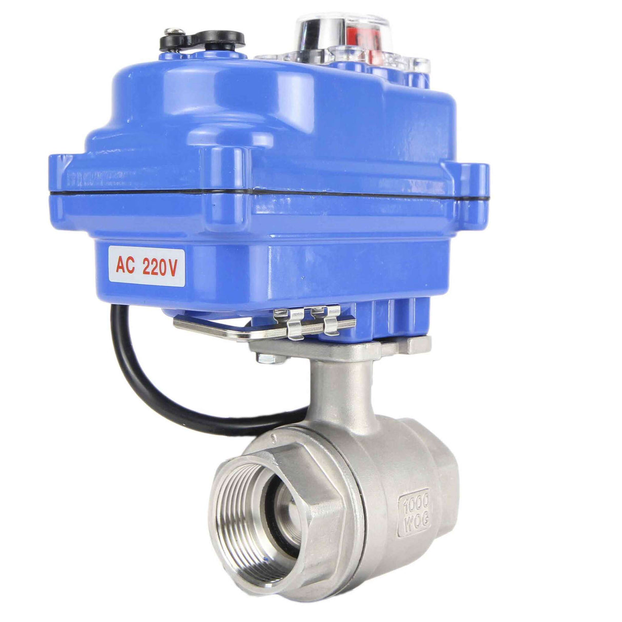 Stainless steel ball valve Elephant BVMP.316.230-ISO PSI914 SS316 threaded, quarter-turn electric actuator Elephant 003 blue 220 V