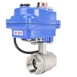 Stainless steel ball valve Elephant BVMP.316.230-ISO PSI914 SS316 threaded, quarter-turn electric actuator Elephant 003 blue 220 V