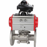 Stainless steel ball valve Elephant ksfpt-316-180-da-apl210n, body material - stainless steel AISI 316, ball material - stainless steel AISI 316, seal - PTFE, pneumatic actuator operated