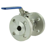 Stainless steel ball valve Elephant BV3232P(2pc)-FP-F-ISO-H full port, flanged connection Class 150/300, with ISO 5211 mounting pad and handle