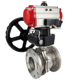 Stainless steel ball valve Elephant kchfp-elephant-sa-hdm-4m310-24v, body material - stainless steel AISI 316, ball material - stainless steel AISI 316, seal - PTFE, pneumatic actuator operated