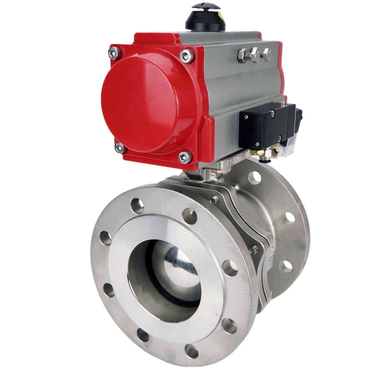 Stainless steel ball valve Elephant kchfp-elephant-sa-4m310-24v, body material - stainless steel AISI 316, ball material - stainless steel AISI 316, seal - PTFE, pneumatic actuator operated