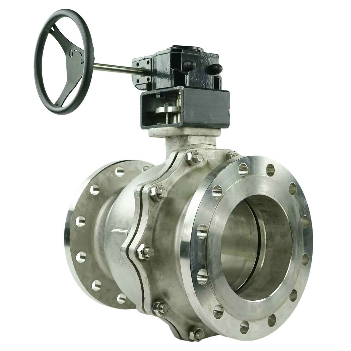 Stainless steel ball valve Elephant BV3232P-FP-F-H0 PSI232, body material - stainless steel AISI 316, seal - PTFE, full port, flanged, gearbox Pro-Gear