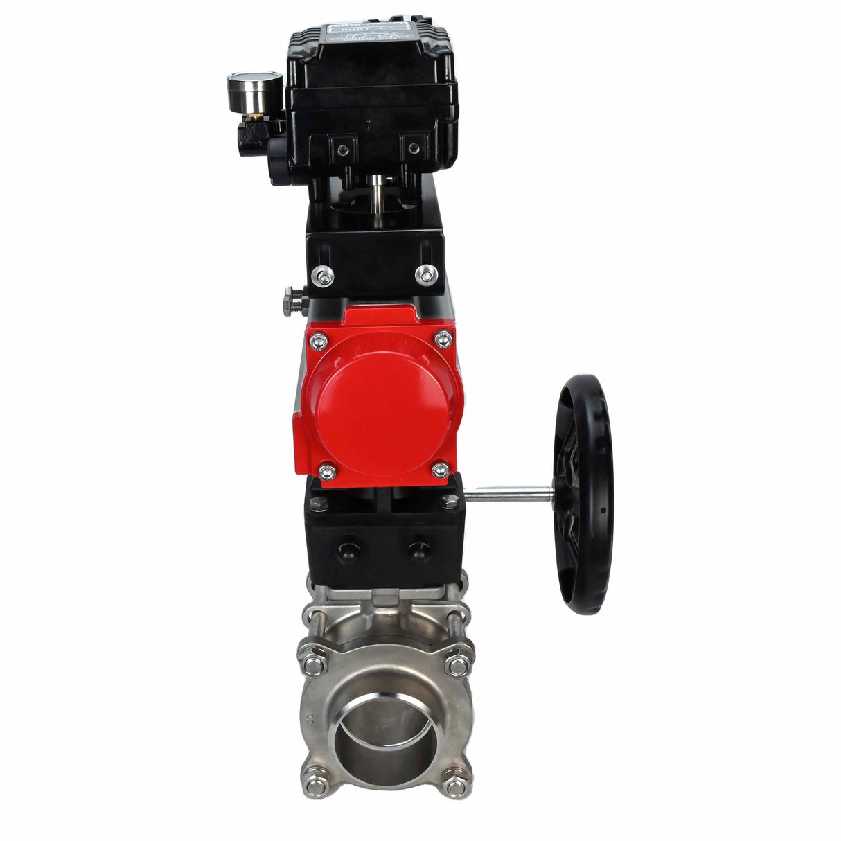 Stainless steel ball valve Elephant kshpp-316200-da-yt1000rsn-hdm, body material - stainless steel AISI 316, ball material - stainless steel AISI 316, seal - PTFE, pneumatic actuator operated