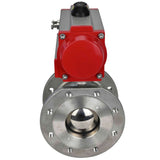 Stainless steel ball valve Elephant BV3232P-FP-Fb 16 bar, body material - stainless steel AISI 316, seal - PTFE, full port, compact flanged, pneumatic actuator Elephant DA double acting