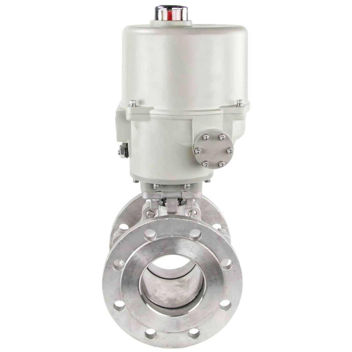 Stainless steel ball valve Elephant BVFP.316.200, body material - stainless steel AISI 316, full port, flanged, with electric actuator GZ-OF 380V