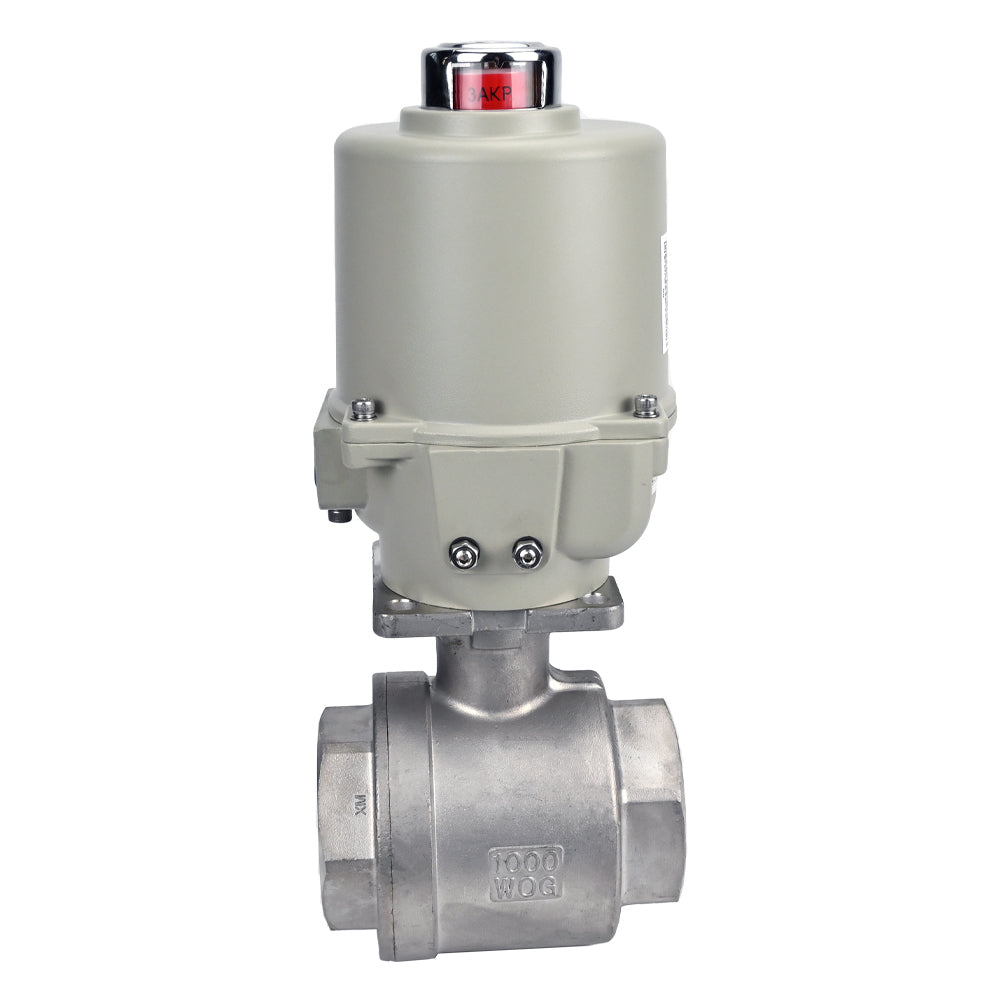 Stainless steel ball valve Elephant BVMP.316.230-ISO PSI914 SS316 threaded, quarter-turn electric actuator GZ-OF 220 V