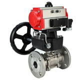 Stainless steel ball valve Elephant ksfpt-316-180-sa-4m310-24v-hdm, body material - stainless steel AISI 316, ball material - stainless steel AISI 316, seal - PTFE, pneumatic actuator operated