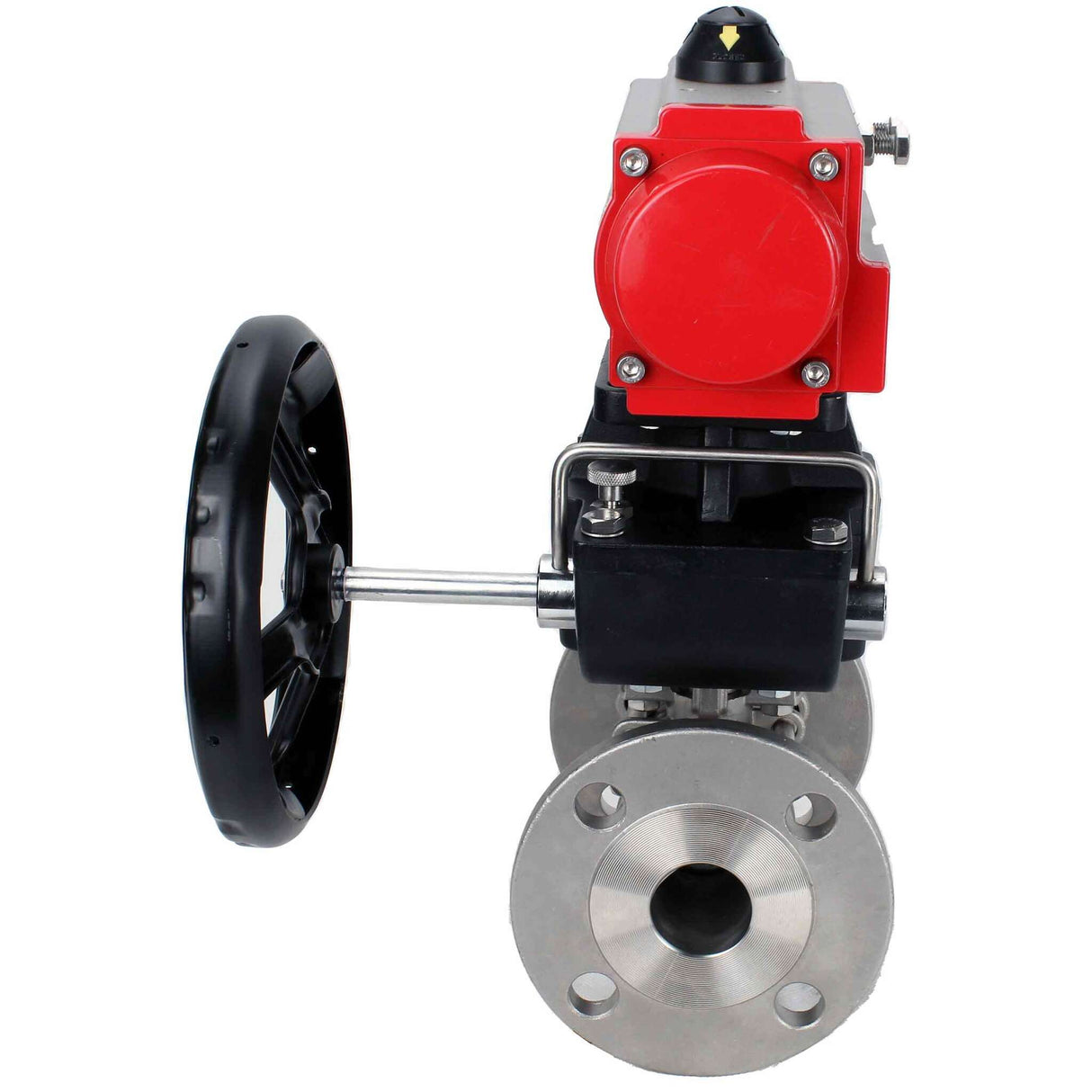 Stainless steel ball valve Elephant ksfpt-304-180-sa-hdm, body material - stainless steel AISI 304, ball material - stainless steel AISI 304, seal - PTFE, pneumatic actuator operated