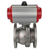 Stainless steel ball valve Elephant kchfp-elephant-da, body material - stainless steel AISI 316, ball material - stainless steel AISI 316, seal - PTFE, pneumatic actuator operated