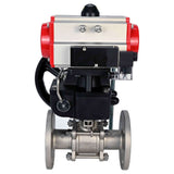 Stainless steel ball valve Elephant ksfpt-316-180-sa-4m310-110/220v-hdm, body material - stainless steel AISI 316, ball material - stainless steel AISI 316, seal - PTFE, pneumatic actuator operated