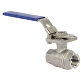 Stainless steel ball valve Elephant BV3232P(2pc)-FP-T-ISO-H PN63, full port, Threaded connection, with ISO 5211 mounting pad and handle