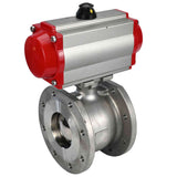 Stainless steel ball valve Elephant BV3232P-FP-Fb PSI232, body material - stainless steel AISI 316, seal - PTFE, full port, compact flanged, pneumatic actuator Elephant DA double acting