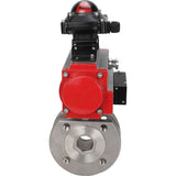 Stainless steel ball valve Elephant BVсFP.316.200 PSI232, full port, compact flanged, pneumatic actuator Elephant DA double acting, pneumatic distributor 4M310-08 24 V, limit switch block APL-410N EX