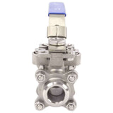 Stainless steel ball valve Elephant BV3232P(3pc)-FP-W-ISO-H full port, for welding, with ISO 5211 mounting pad and handle