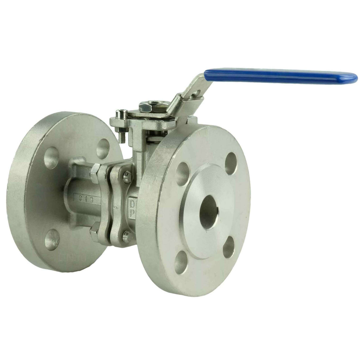 Stainless steel ball valve Elephant BV3232P(2pc)-FP-F-ISO-H full port, flanged connection Class 150/300, with ISO 5211 mounting pad and handle