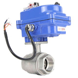 Stainless steel ball valve Elephant BVMP.316.230-ISO PSI914 SS316 threaded, quarter-turn electric actuator Elephant 003 blue 220 V