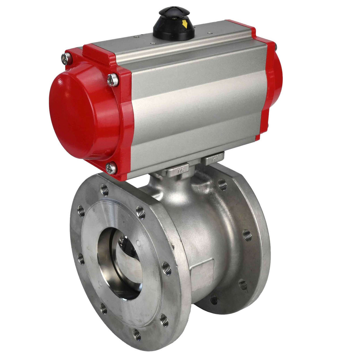 Robinet à boisseau sphérique en acier inoxydable Elephant kchmfp-elephant-sa-4m310-110/220v, matériau du corps - acier inoxydable AISI 316, matériau de la bille - acier inoxydable AISI 316, joint - PTFE, actionné par actionneur pneumatique