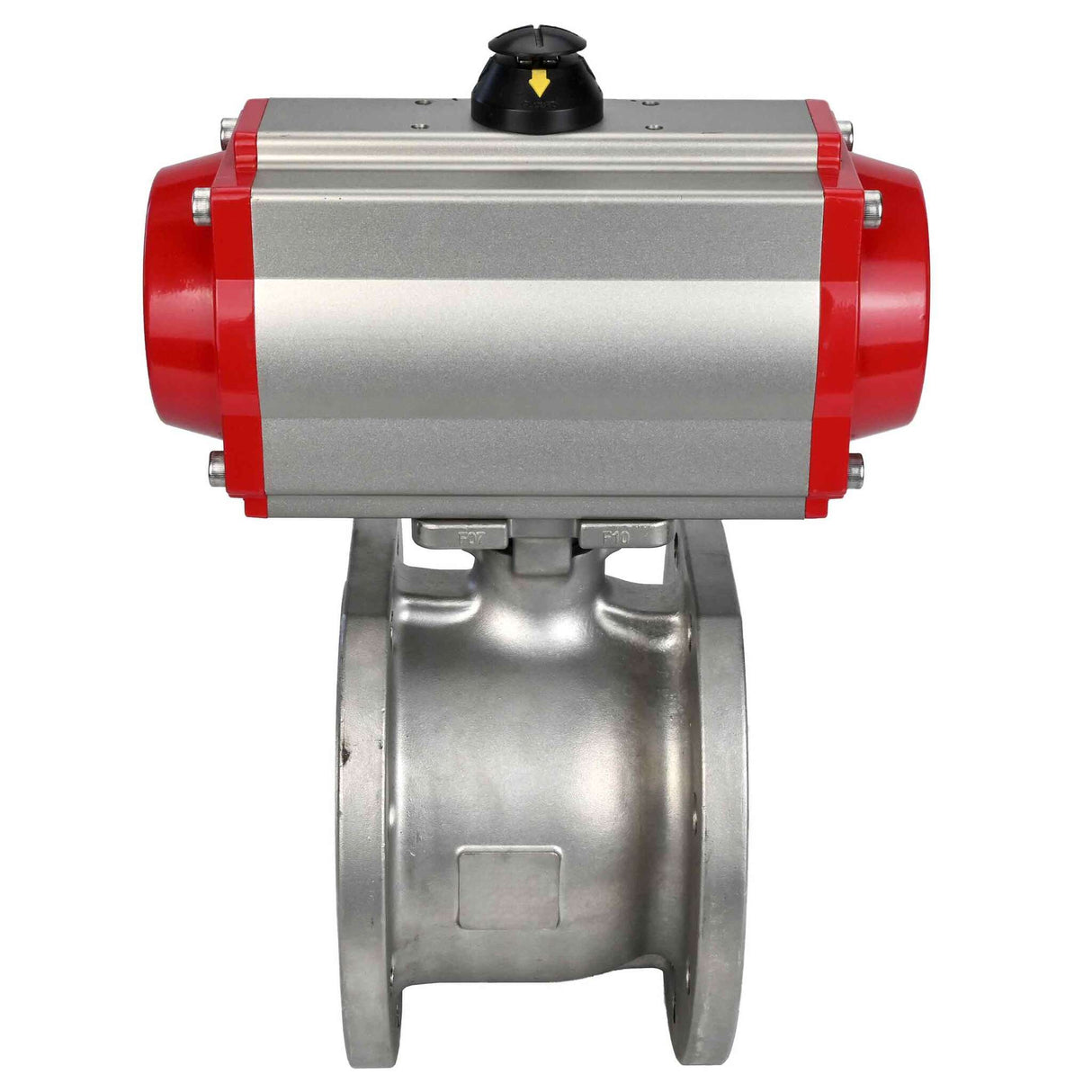 Stainless steel ball valve Elephant BV3232P-FP-Fb PSI232, body material - stainless steel AISI 316, seal - PTFE, full port, compact flanged, pneumatic actuator Elephant DA double acting