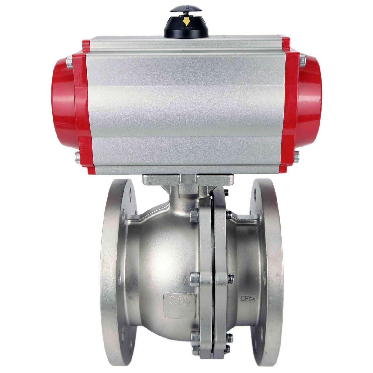 Stainless steel ball valve Elephant kchfp-elephant-sa-4m310-24v, body material - stainless steel AISI 316, ball material - stainless steel AISI 316, seal - PTFE, pneumatic actuator operated