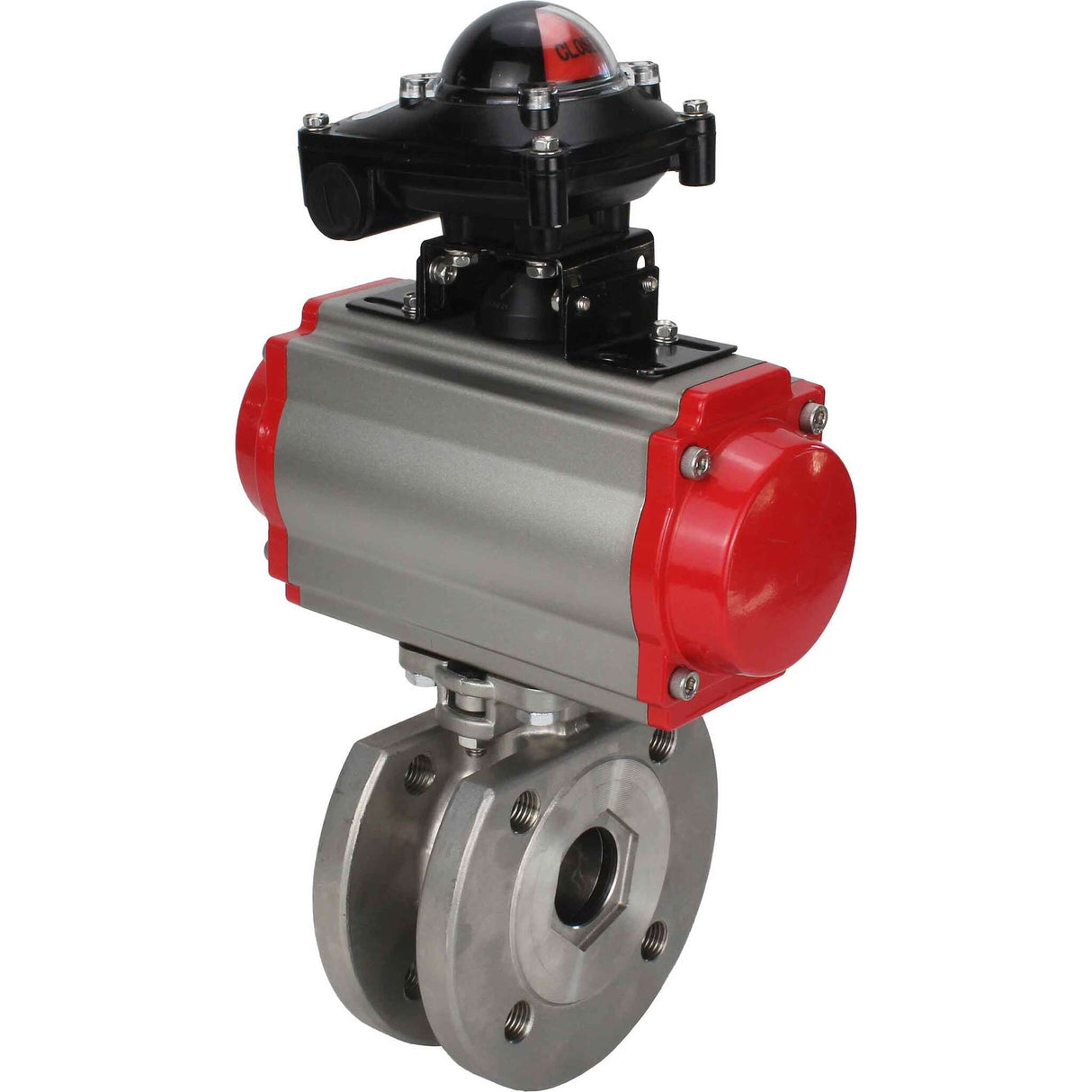 Stainless steel ball valve Elephant BVсFP.316.200 PSI232, full port, compact flanged, pneumatic actuator Elephant DA double acting, pneumatic distributor 4M310-08 24 V, limit switch block APL-410N EX