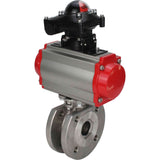 Stainless steel ball valve Elephant BVсFP.316.200 PSI232, full port, compact flanged, pneumatic actuator Elephant DA double acting, pneumatic distributor 4M310-08 220 V, limit switch block APL-410N EX