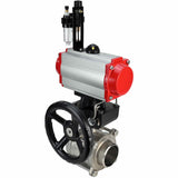 Stainless steel ball valve Elephant kshpp-316200-da-4m310-24-hdm-bpv, body material - stainless steel AISI 316, ball material - stainless steel AISI 316, seal - PTFE, pneumatic actuator operated