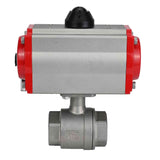 Stainless steel ball valve Elephant kshmp316-elephant-da-4m310-24v, body material - stainless steel AISI 316, ball material - stainless steel AISI 316, seal - PTFE, pneumatic actuator operated