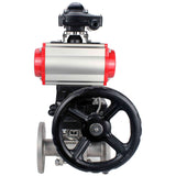 Stainless steel ball valve Elephant ksfpt-316-180-da-4m310-24v-apl210n-hdm, body material - stainless steel AISI 316, ball material - stainless steel AISI 316, seal - PTFE, pneumatic actuator operated