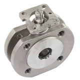 Stainless steel ball valve Elephant BV.CF.Fp.316.200 290 psi, full port, compact flanged connection Class 150, with ISO 5211 mounting pad and bare stem