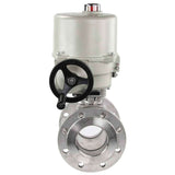 Stainless steel ball valve Elephant BVFP.316 full port, flanged, explosion-proof electric actuator GZ-OFV 220 V