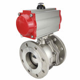 Stainless steel ball valve Elephant BVFP.316.200 232 psi, flanged, with double-acting DA pneumatic actuator and pneumatic distributor 4M310-08 220V