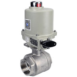 Stainless steel ball valve Elephant BVMP.316.230-ISO PSI914 SS316 threaded, explosion-proof quarter-turn electric actuator GZ-OFV 220 V