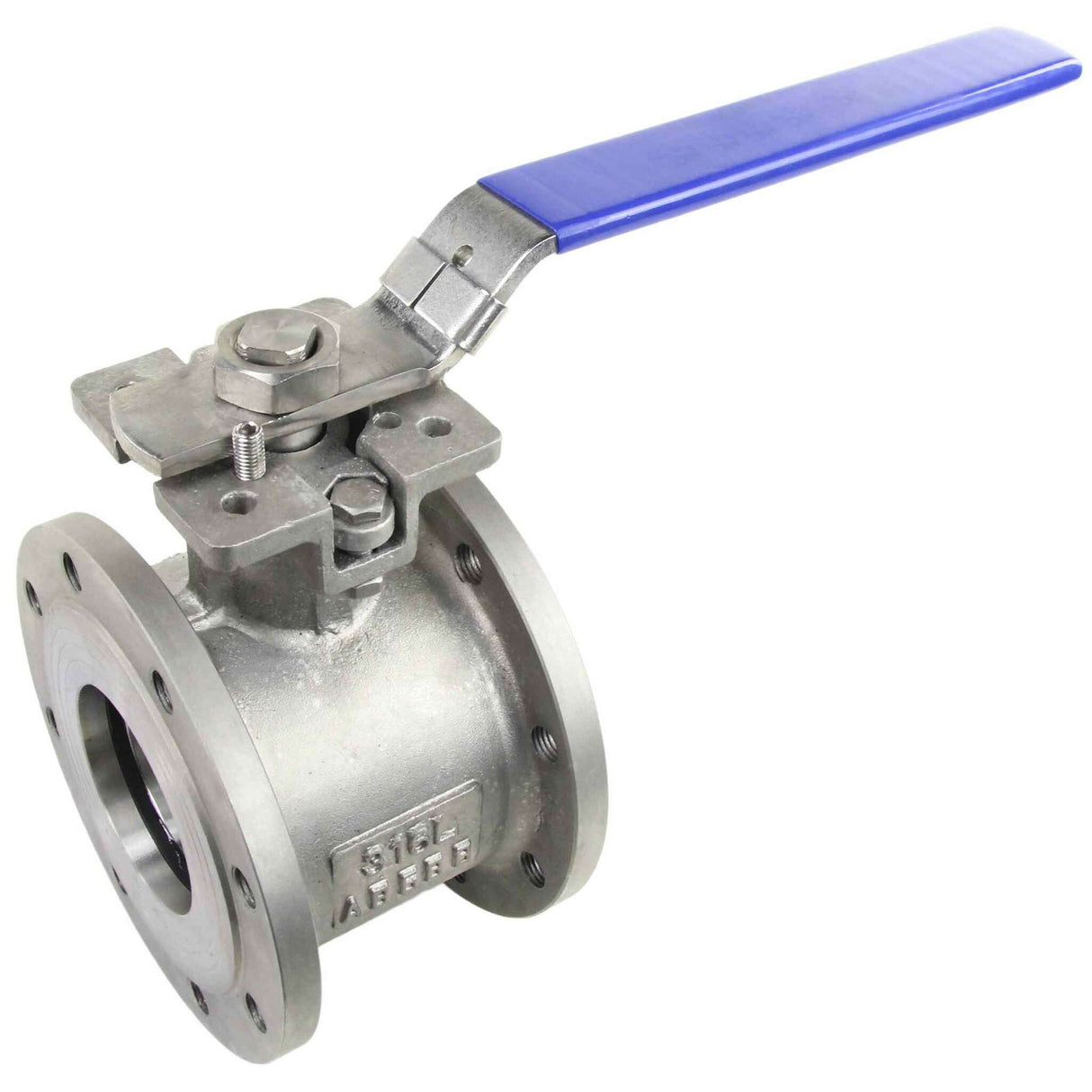 Stainless steel ball valve Elephant BV3232P-FP-Fb-ISO-H PN16, full port, compact flanged connection Class 150, with ISO 5211 mounting pad and handle