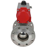 Stainless steel ball valve Elephant kchfp-elephant-da, body material - stainless steel AISI 316, ball material - stainless steel AISI 316, seal - PTFE, pneumatic actuator operated