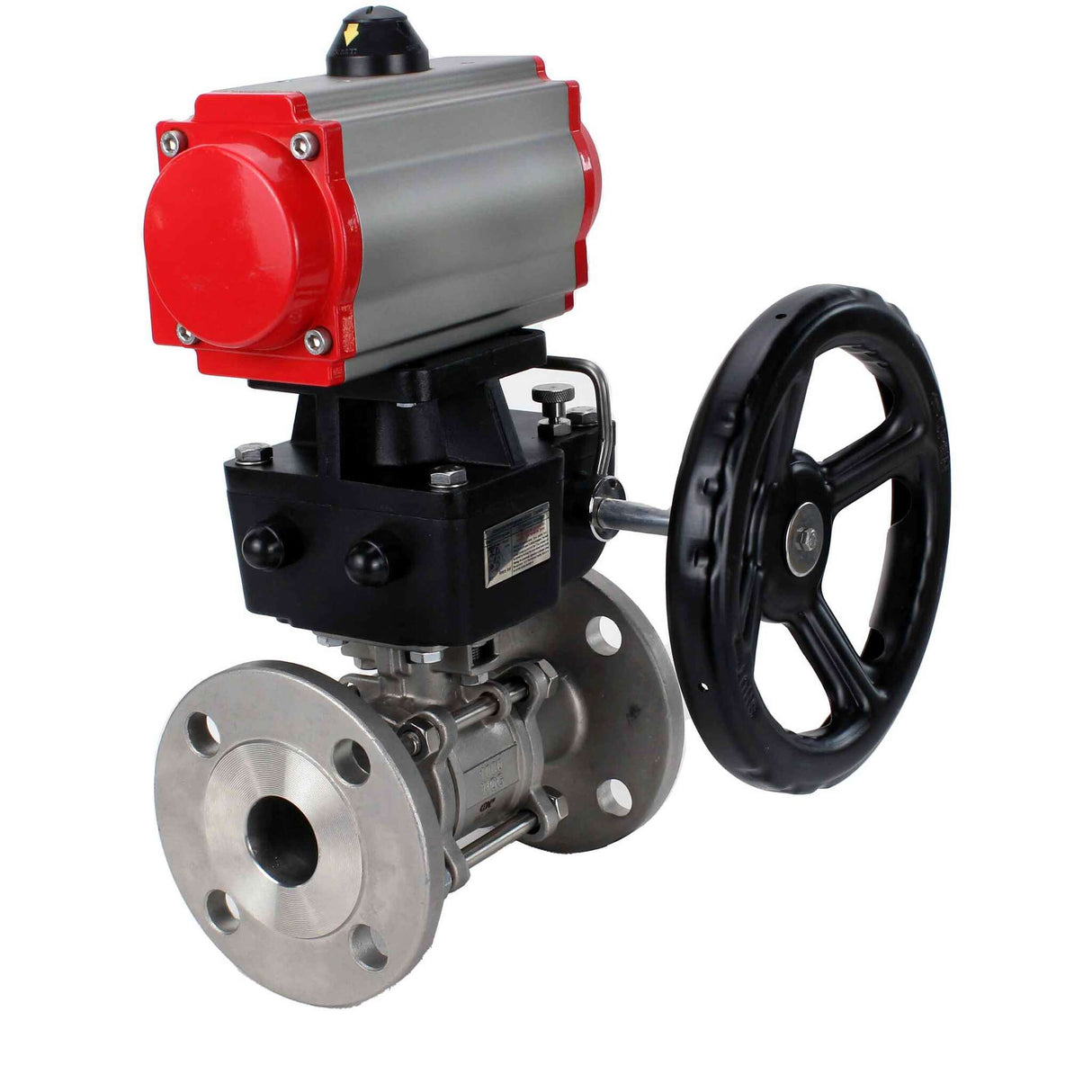 Stainless steel ball valve Elephant ksfpt-316-180-da-hdm, body material - stainless steel AISI 316, ball material - stainless steel AISI 316, seal - PTFE, pneumatic actuator operated