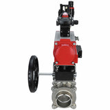 Stainless steel ball valve Elephant kshpp-316200-da-4m310-110/220-apl210n-hdm-bpv, body material - stainless steel AISI 316, ball material - stainless steel AISI 316, seal - PTFE, pneumatic actuator operated