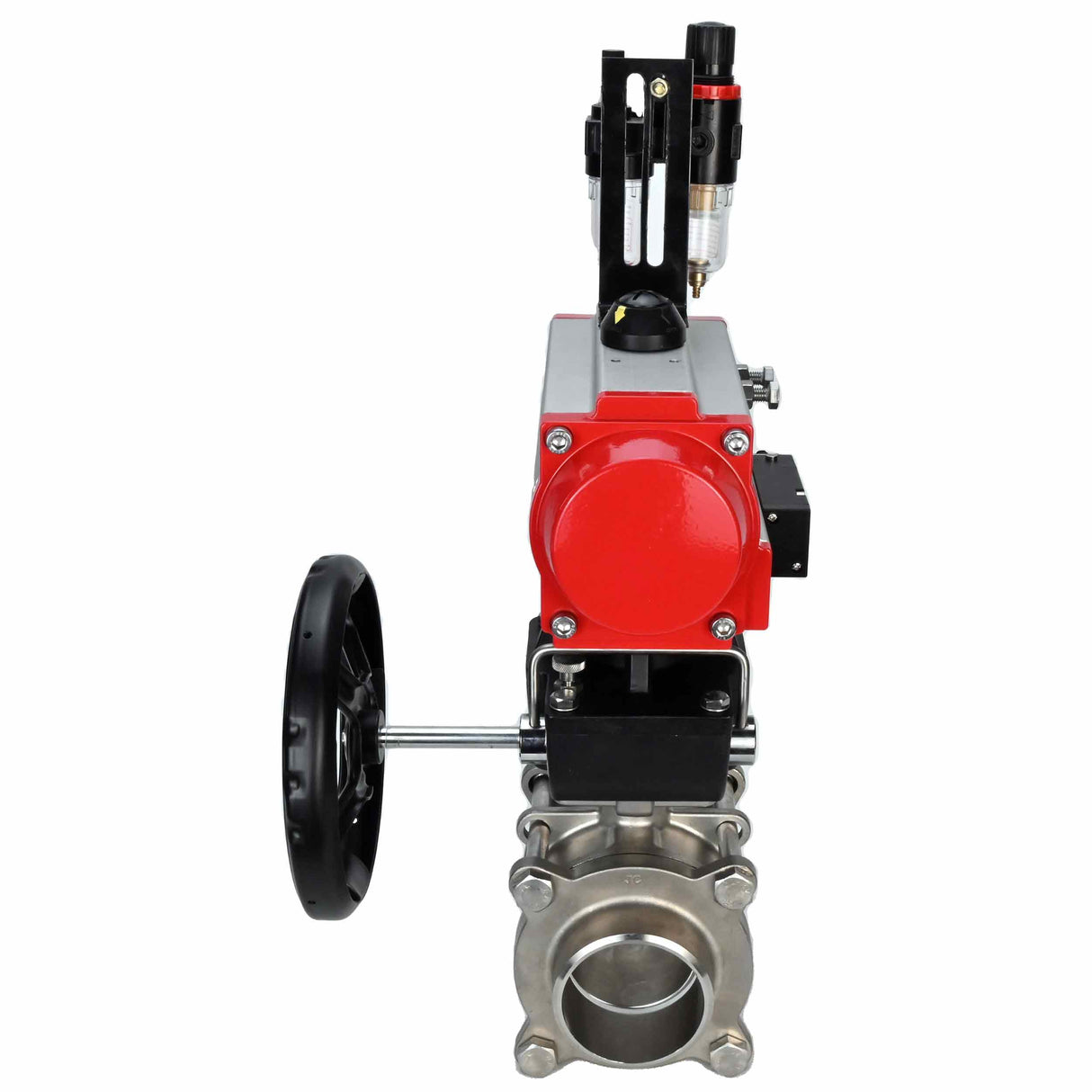 Stainless steel ball valve Elephant kshpp-316200-da-4m310-24-hdm-bpv, body material - stainless steel AISI 316, ball material - stainless steel AISI 316, seal - PTFE, pneumatic actuator operated