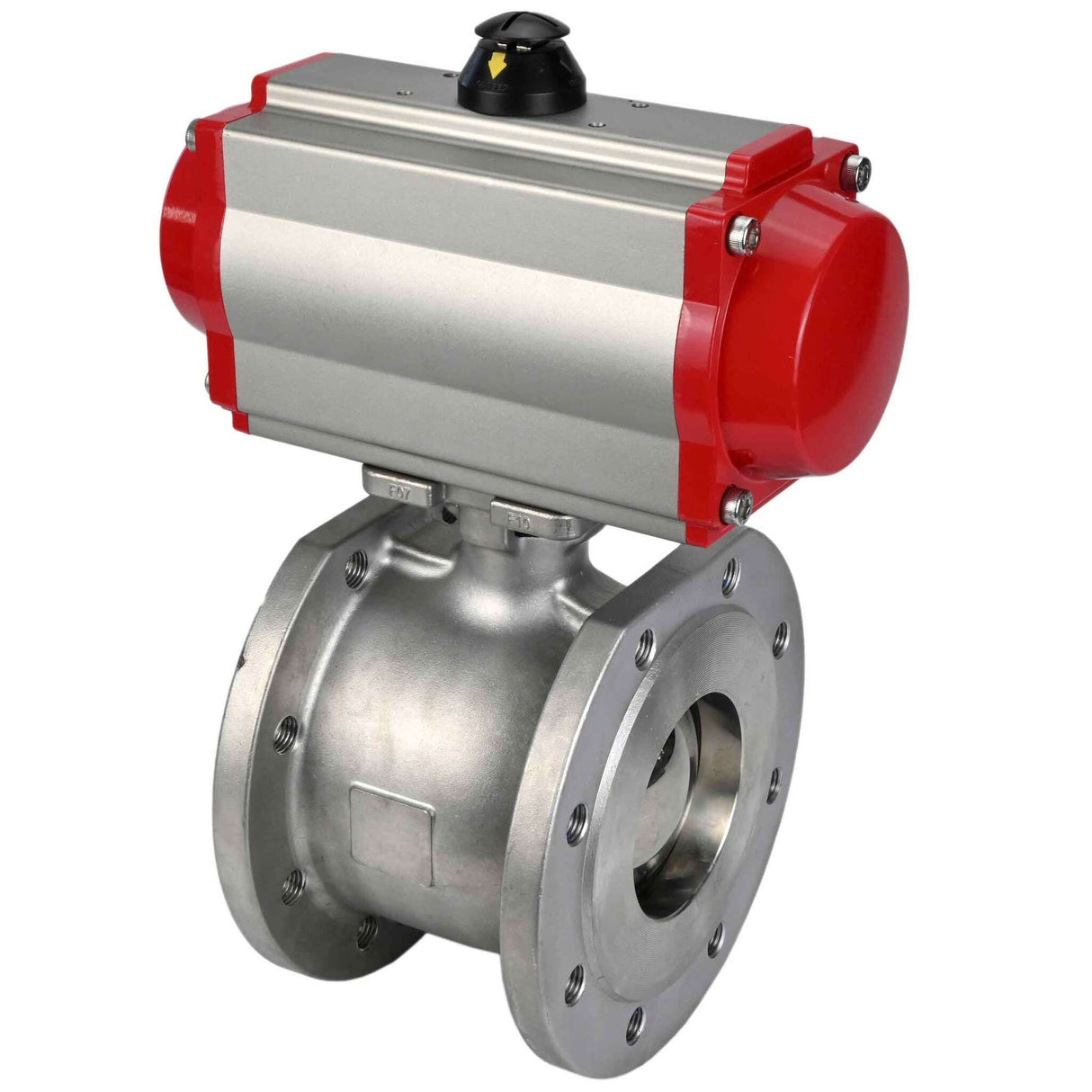 Stainless steel ball valve Elephant BV3232P-FP-Fb PSI232, body material - stainless steel AISI 316, seal - PTFE, full port, compact flanged, pneumatic actuator Elephant DA double acting