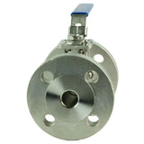 Stainless steel ball valve Elephant BV3232P(2pc)-FP-F-ISO-H full port, flanged connection Class 150/300, with ISO 5211 mounting pad and handle