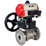 Stainless steel ball valve Elephant ksfpt-304-180-da-4m310-110/220v-hdm, body material - stainless steel AISI 304, ball material - stainless steel AISI 304, seal - PTFE, pneumatic actuator operated