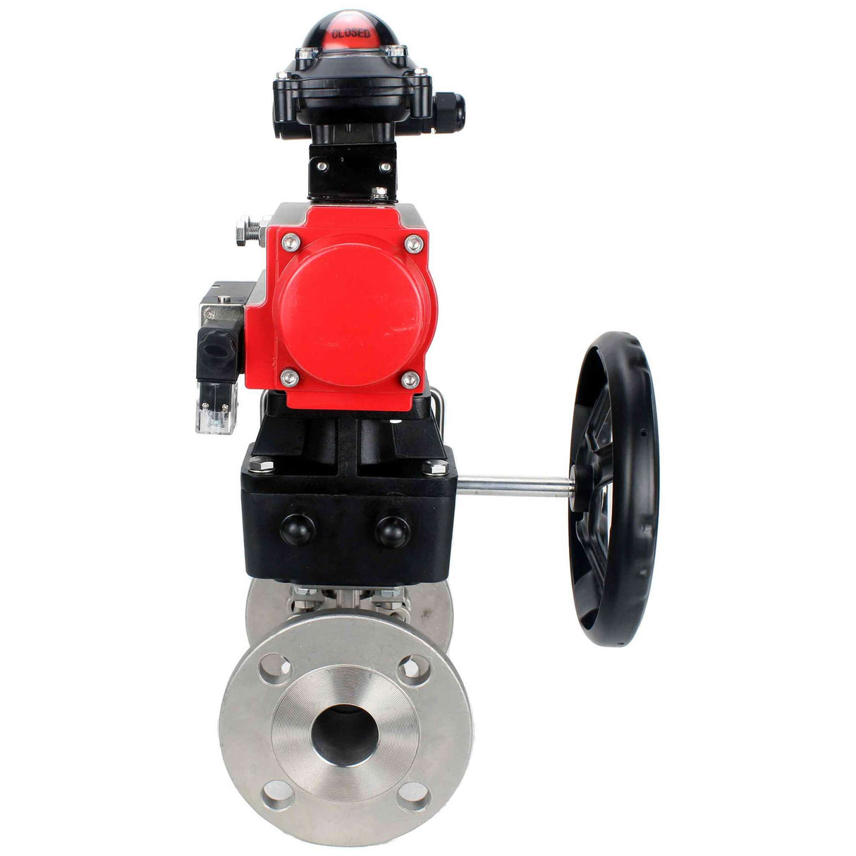 Stainless steel ball valve Elephant ksfpt-316-180-da-4m310-110/220v-apl210n-hdm, body material - stainless steel AISI 316, ball material - stainless steel AISI 316, seal - PTFE, pneumatic actuator operated