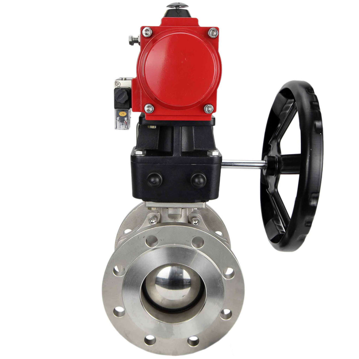 Stainless steel ball valve Elephant kchfp-elephant-sa-hdm-4m310-24v, body material - stainless steel AISI 316, ball material - stainless steel AISI 316, seal - PTFE, pneumatic actuator operated